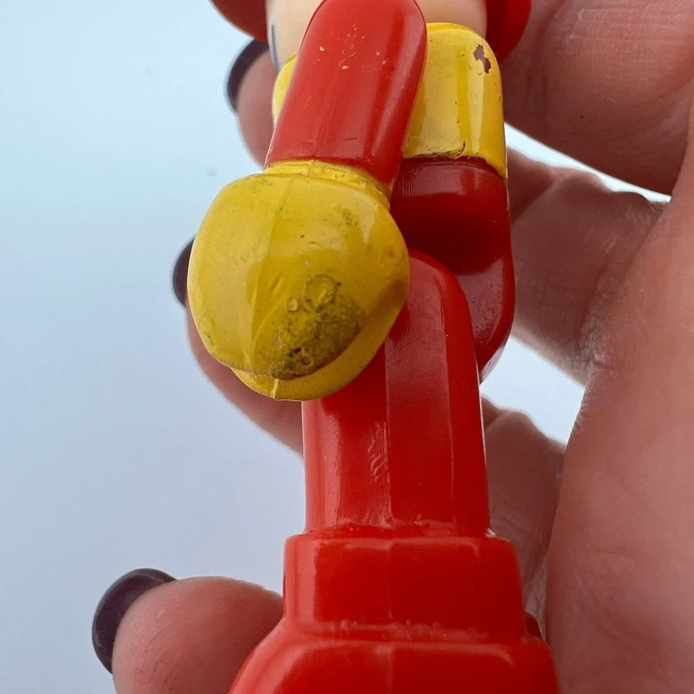 Vintage LEGO DUPLO Figure Red Helmet Yellow Shirt Red Pants 2.5